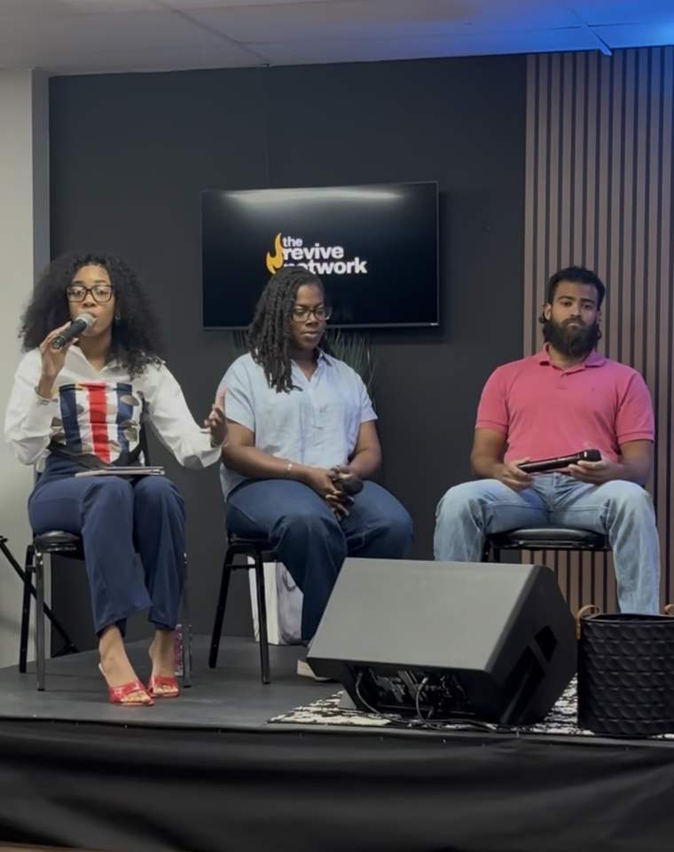 Jada on a panel at The Revive Network